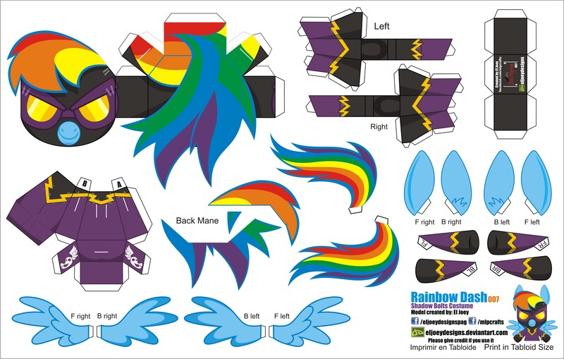 Size: 4130x2630 | Tagged: artist:eljoeydesigns, clothes, costume, derpibooru import, nightmare night, papercraft, rainbow dash, safe, shadowbolt dash, shadowbolts, shadowbolts costume