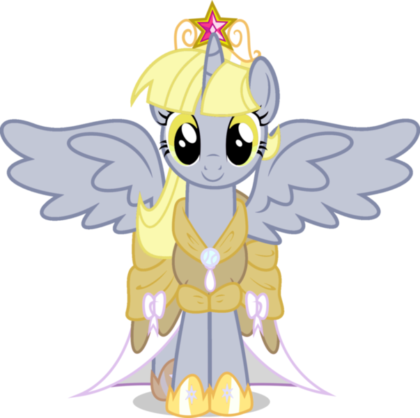 Size: 896x892 | Tagged: safe, artist:blah23z, derpibooru import, derpy hooves, twilight sparkle, twilight sparkle (alicorn), alicorn, pony, alicornified, derpicorn, horseshoes, race swap, recolor, simple background, solo, transparent background, underp, xk-class end-of-the-world scenario