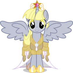 Size: 896x892 | Tagged: safe, artist:blah23z, derpibooru import, derpy hooves, twilight sparkle, twilight sparkle (alicorn), alicorn, pony, alicornified, derpicorn, horseshoes, race swap, recolor, simple background, solo, transparent background, underp, xk-class end-of-the-world scenario