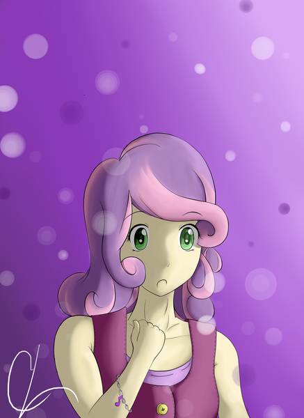 Size: 1024x1407 | Tagged: artist:superjewishgoat, derpibooru import, human, humanized, safe, solo, sweetie belle