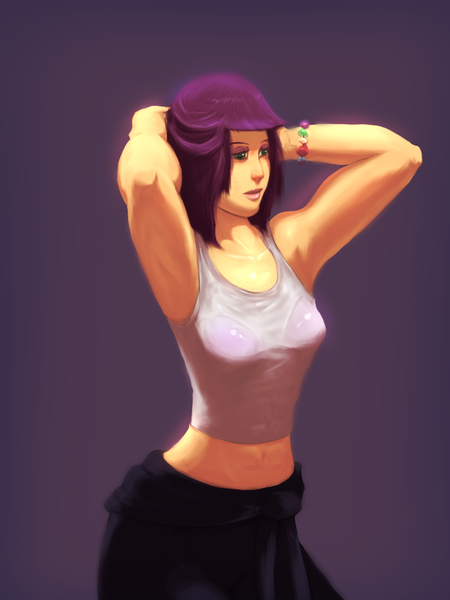 Size: 1200x1600 | Tagged: armpits, artist:amskeey, belly button, clothes, derpibooru import, human, humanized, maud pie, midriff, safe, sweat, tanktop, wet shirt