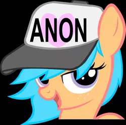 Size: 1500x1493 | Tagged: source needed, safe, artist:anonymous, derpibooru import, oc, oc:little league, unofficial characters only, earth pony, pony, /mlp/, 4chan, anonymous, bust, female, filly, hat, heart, solo