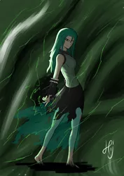 Size: 905x1280 | Tagged: safe, artist:hijashi, derpibooru import, queen chrysalis, human, humanized, solo