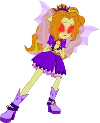 Size: 4988x6070 | Tagged: safe, artist:mit-boy, derpibooru import, adagio dazzle, equestria girls, rainbow rocks, .svg available, absurd resolution, boots, fin wings, floppy ears, ponied up, red eyes, shoes, simple background, solo, transparent background, vector