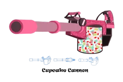 Size: 1095x730 | Tagged: artist:flamingo1986, cupcake, derpibooru import, safe, weapon