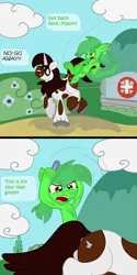 Size: 3000x6000 | Tagged: artist:bigmackintosh, blacksmith, derpibooru import, hardpea, needle, oc, oc:chic pea, oc:hardy mackintosh, ponyville hospital, safe, syringe, tumblr, unofficial characters only