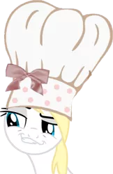 Size: 256x394 | Tagged: artist:hunter1337, blonde, bow, bust, chef, cooking mama, cooking with aryanne, derpibooru import, faic, female, hat, oc, oc:aryanne, portrait, safe, simple background, smiling, smug, smugdash, solo, transparent background, unofficial characters only, vector