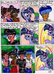 Size: 1400x1919 | Tagged: safe, artist:newyorkx3, derpibooru import, flash sentry, spike, twilight sparkle, twilight sparkle (alicorn), alicorn, human, pony, comic:twilight and the big city, comic, crying, female, mare, traditional art