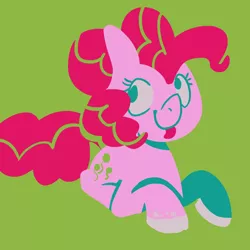 Size: 1000x1000 | Tagged: safe, artist:rivalcat, derpibooru import, pinkie pie, color palette challenge, eyestrain warning, needs more saturation, solo, tongue out