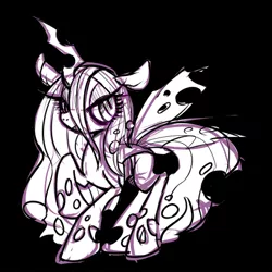 Size: 425x425 | Tagged: artist:awbt, changeling, changeling queen, female, pixiv, quadrupedal, queen chrysalis, safe, sketch, solo