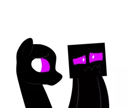 Size: 2005x1688 | Tagged: artist:mishti14, crossover, enderman, endermane, endermare, enderpony, looking at you, minecraft, ponified, safe, simple background, white background