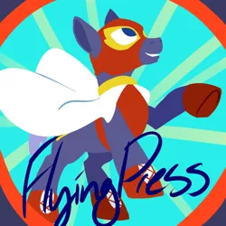 Size: 700x700 | Tagged: artist:goat train, cape, clothes, costume, derpibooru import, luchador, mask, mlpgdraws, oc, oc:flying press, poster, raised hoof, safe, solo, unofficial characters only, wrestler