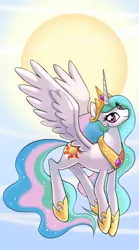 Size: 300x540 | Tagged: artist:kairean, princess celestia, safe, solo, sun, tarot card, the sun