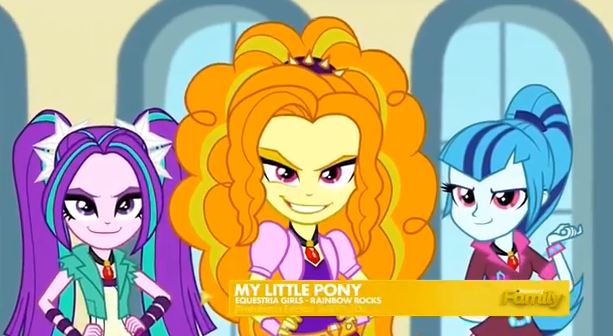 Size: 613x336 | Tagged: safe, derpibooru import, screencap, adagio dazzle, aria blaze, sonata dusk, equestria girls, rainbow rocks, discovery family, discovery family logo, the dazzlings