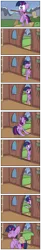 Size: 1804x10868 | Tagged: dead source, safe, artist:jittery-the-dragon, derpibooru import, twilight sparkle, twilight sparkle (alicorn), alicorn, pony, chainsaw, comic, female, mare, mop, purple smart, silly, silly pony, solo