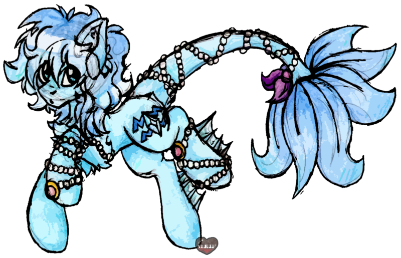 Size: 1418x913 | Tagged: safe, artist:iroxykun, derpibooru import, oc, oc:aquarius, unofficial characters only, merpony, pony, ambiguous gender, aquarius, commission, cutie mark, female, fins, jewelry, mare, simple background, solo, transparent background