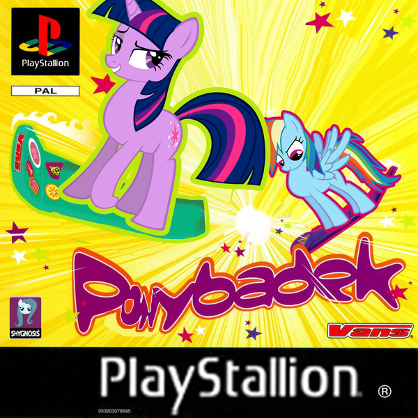 Size: 1700x1700 | Tagged: artist:nickyv917, box art, derpibooru import, parody, playstation, psybadek, pun, rainbow dash, safe, twilight sparkle, video game cover