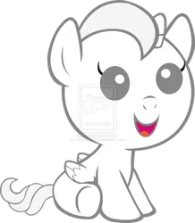 Size: 834x957 | Tagged: safe, artist:flashquatsch, derpibooru import, oc, oc:crescent, unofficial characters only, pony, baby, baby pony, colt, foal, hijo de la luna, male, simple background, solo, son of the moon, transparent background, vector, watermark