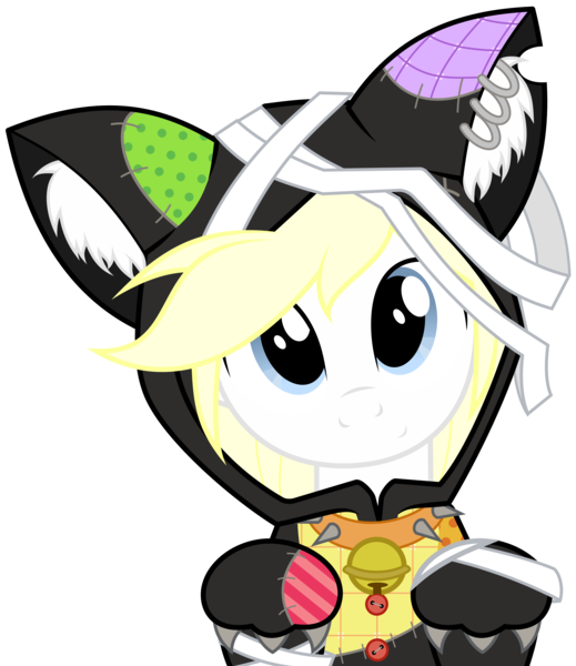 Size: 4001x4626 | Tagged: safe, artist:vectorfag, derpibooru import, edit, oc, oc:aryanne, unofficial characters only, cat, pony, absurd resolution, aryanbetes, bell, bell collar, catgirl, catsuit, clothes, collar, costume, cute, hoodie, looking at you, meme, patches, pet, piercing, simple background, smiling, solo, transparent background, vector