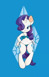 Size: 1910x3000 | Tagged: anthro, artist:hidden-cat, belly button, bikini, clothes, cutie mark, derpibooru import, female, lingerie, panties, rarity, simple background, solo, solo female, suggestive, swimsuit, thong, thong swimsuit, underwear