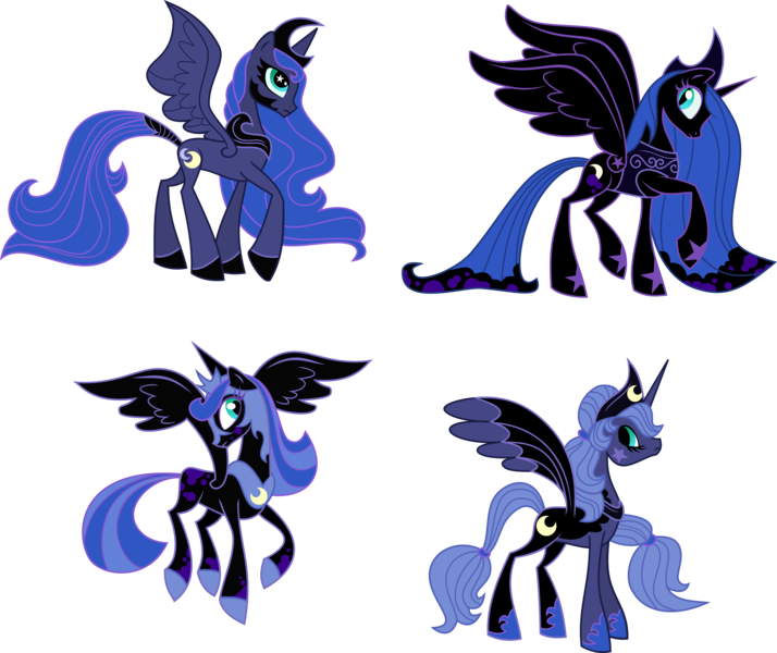 Size: 5950x4997 | Tagged: safe, artist:lynne naylor, artist:xebck, derpibooru import, nightmare moon, princess luna, alicorn, pony, absurd resolution, concept art, female, inverted eyes, mare, princess selena, simple background, slit pupils, starry eyes, transparent background, vector, what could have been, wingding eyes