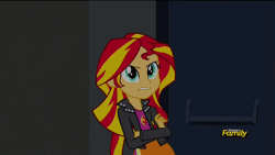 Size: 1280x720 | Tagged: safe, derpibooru import, screencap, adagio dazzle, sunset shimmer, equestria girls, rainbow rocks, animated, discovery family, discovery family logo