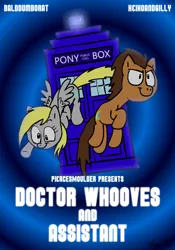 Size: 700x1000 | Tagged: safe, artist:isaiahdjkim, derpibooru import, derpy hooves, doctor whooves, time turner, pegasus, pony, doctor whooves and assistant, doctor who, female, mare, tardis