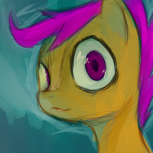 Size: 500x500 | Tagged: artist:pone4, looking at you, safe, scootaloo, solo