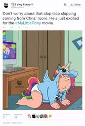 Size: 537x797 | Tagged: barely pony related, chris griffin, downvote bait, family guy, god is dead, my little pony: the movie, op started shit, suggestive, text, twitter, wat, why