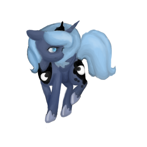 Size: 500x500 | Tagged: artist:breadcipher, cute, derpibooru import, filly, lunadoodle, painting, princess luna, s1 luna, safe, simple background, solo, transparent background, woona