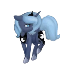 Size: 500x500 | Tagged: artist:breadcipher, cute, derpibooru import, filly, lunadoodle, painting, princess luna, s1 luna, safe, simple background, solo, transparent background, woona