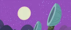 Size: 1919x819 | Tagged: catapult, derpibooru import, luna eclipsed, moon, night, out of context, pancakes, pony removed, safe, screencap, stars