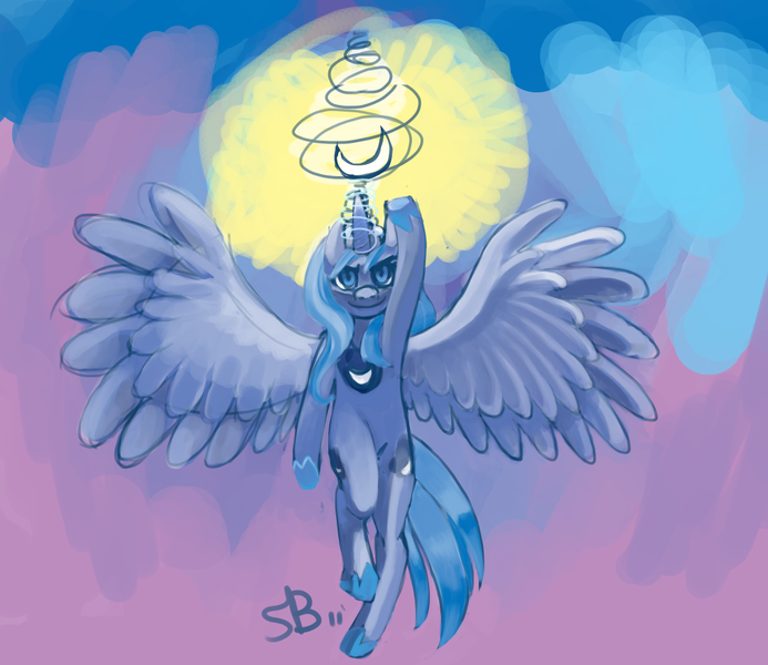 Size: 1081x936 | Tagged: artist:sunshine-blitz, derpibooru import, princess luna, s1 luna, safe, solo