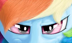 Size: 1000x600 | Tagged: artist:the1xeno1, close-up, derpibooru import, detailed, eyes, rainbow dash, safe, solo, staring into your soul