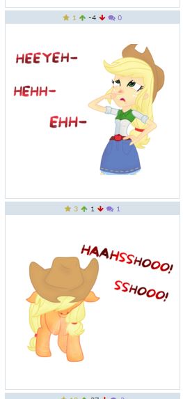 Size: 263x572 | Tagged: safe, artist:proponypal, derpibooru import, applejack, derpibooru, equestria girls, exploitable meme, finger under nose, human ponidox, juxtaposition, juxtaposition win, meme, meta, sick, sneezing, sneezing fetish, solo