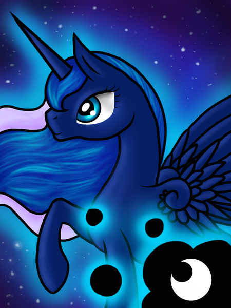 Size: 1200x1600 | Tagged: safe, artist:ablm, derpibooru import, princess luna, raised hoof, solo