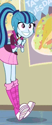 Size: 363x866 | Tagged: safe, derpibooru import, screencap, sonata dusk, equestria girls, rainbow rocks, animated, cropped, cute, dancing, eager face, excited, faic, grin, happy, irrational exuberance, reversed, smiling, solo, sonatabetes, stomping, taco tuesday, when she smiles, wide eyes
