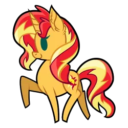 Size: 500x500 | Tagged: safe, artist:wildberry-poptart, derpibooru import, sunset shimmer, pony, unicorn, raised hoof, smiling, solo, sticker