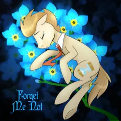 Size: 750x750 | Tagged: artist:jitterbugjive, derpibooru import, doctor whooves, flower, necktie, safe, solo, time turner