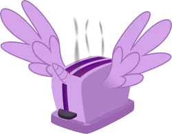 Size: 4000x3107 | Tagged: safe, artist:ragerer, derpibooru import, twilight sparkle, twilight sparkle (alicorn), alicorn, pony, .svg available, absurd resolution, female, inanimate object, mare, not salmon, pony as object, simple background, smoke, toaster, transparent background, vector, wat, what has science done, why, why not, wtf