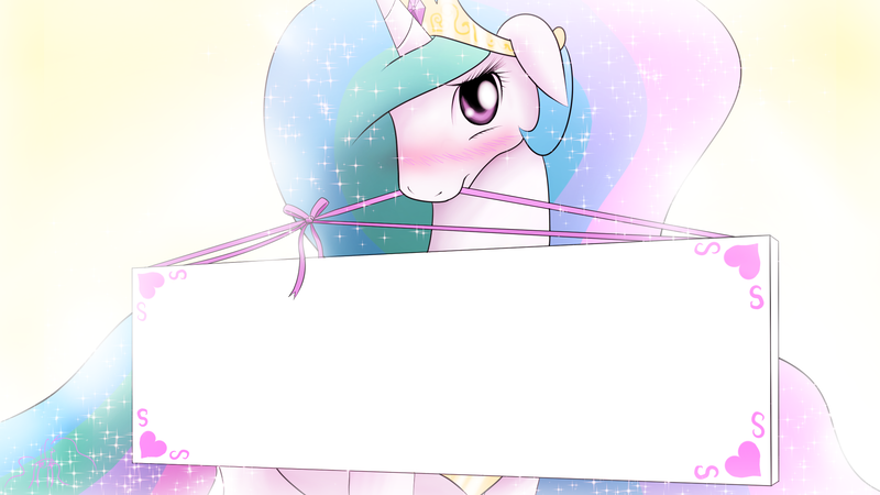 Size: 2133x1200 | Tagged: artist:phoenixperegrine, blushing, derpibooru import, exploitable, floppy ears, looking at you, mouth hold, pixiv, princess celestia, safe, solo