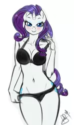 Size: 969x1629 | Tagged: anthro, artist:pia-sama, belly button, black bra, black panties, black underwear, bra, breasts, busty rarity, clothes, derpibooru import, female, lingerie, panties, rarity, sketch, solo, solo female, suggestive, underwear, undressing