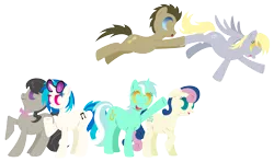 Size: 9600x5700 | Tagged: safe, artist:flamevulture17, derpibooru import, bon bon, derpy hooves, doctor whooves, lyra heartstrings, octavia melody, sweetie drops, time turner, vinyl scratch, earth pony, pegasus, pony, unicorn, absurd resolution, background six, female, male, mare, stallion