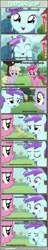 Size: 1064x5575 | Tagged: apple family member, apple flora, artist:tritebristle, chat, comic, comic:heartstrings, derpibooru import, dinky hooves, female, filly, happy, jaded pinch, liza doolots, liza doolots is not amused, petunia, ruby pinch, ruby pinch is not amused, running, safe, talking, tootsie flute, unicorn apple flora