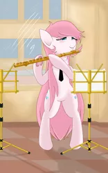 Size: 5000x8000 | Tagged: safe, derpibooru import, oc, oc:valiz, unofficial characters only, pony, absurd resolution, bipedal, flute, musical instrument, ponysona, solo, underhoof