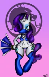 Size: 713x1120 | Tagged: anthro, artist:lennonblack, belly button, bikini, clothes, derpibooru import, kitana, mortal kombat, rarity, suggestive, swimsuit, trace