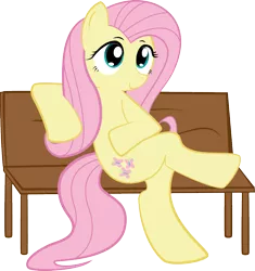 Size: 1127x1197 | Tagged: safe, artist:hoodie-stalker, derpibooru import, fluttershy, pegasus, pony, bench, female, hoof on belly, simple background, sitting, sitting lyra, solo, transparent background, vector