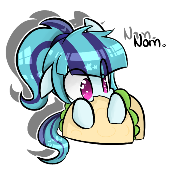 Size: 700x700 | Tagged: safe, artist:jankrys00, derpibooru import, sonata dusk, ponified, pony, equestria girls, rainbow rocks, cute, equestria girls ponified, female, food, heart eyes, literal sonataco, mare, nom, simple background, solo, sonatabetes, sonataco, taco, taco tuesday, transparent background, weapons-grade cute, wingding eyes