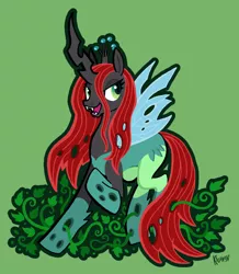 Size: 662x760 | Tagged: artist:kiguren, cosplay, crossover, dc comics, derpibooru import, parody, poison ivy, queen chrysalis, safe, solo, vine