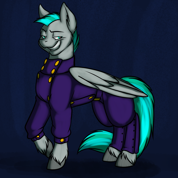 Size: 700x700 | Tagged: safe, artist:foxenawolf, derpibooru import, oc, oc:whirring cogs, unofficial characters only, pegasus, pony, clothes, commission, male, solo, uniform, unshorn fetlocks